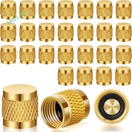 1/4inch Flare Cap, Round Brass HVAC Locking Caps, W/Neoprene O-Ring Seal AC Service HVAC Valve Caps,