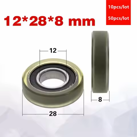 10pcs/50pcs 12*28*8mm PU690128-8 polyurethane PU 6901 6901RS low noise roller bearing friction pulle