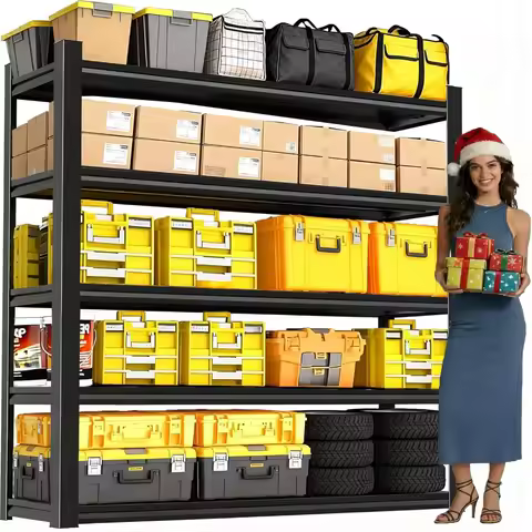 Metal Garage Shelving Unit, Heavy Duty Garage Storage Shelves, Adjustable Shelf for Warehouse, Kitch