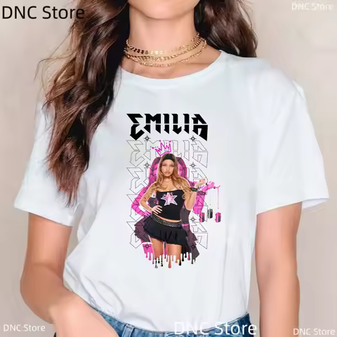 2025 New Women'S Clothing Tshirts Music Singer Emilia Mernes Print T-Shirt Female Fashion Harajuku 0