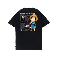 Otsky Men's Anime One Piece Luffy Cute Black X DT-CP4100 Cotton 24s T-Shirt