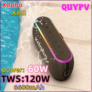 X8III QUYPV XDobo 60W ลำโพงเบสแบบเสา RGB ไร้สายลำโพงบลูทูธกลางแจ้งลำโพง360สเตอริโอ TWS Caixa De Som 