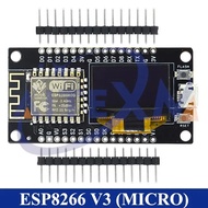 NodeMcu บอร์ดพัฒนา V3 ESP8266มีจอ OLED ขนาด0.96นิ้ว ESP-12F CH340โมดูล WiFi TYPE-C USB สำหรับ arduino/micropython