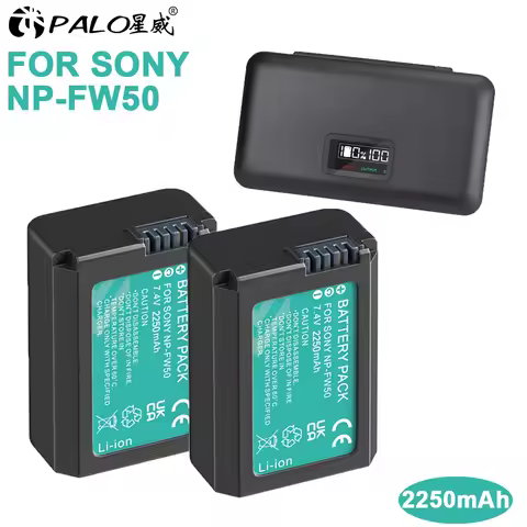 PALO NP-FW50 NP FW50 Battery + Multifunction Charger Box for Sony Alpha a6500 a6300 a6000 a5000 a300