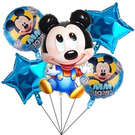 Mickey and Minnie 5Pcs Set (Optional 32inch Foil Number Blue/Pink Balloon)