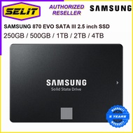 SAMSUNG 870 EVO SATA III 2.5 inch SSD 250GB / 500GB / 1TB / 2TB / 4TB [Selit Trading]