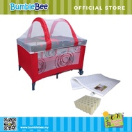 Bumble Bee 2 Levels Bassinet Playpen/Playard/ Travel Cot [Free Latex Mattress]