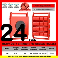 24 TON STRAIGHT 16 Polyurethane PU WHEELS INDUSTRIAL CARGO TROLLEY MOVER DOLLY TROLLEY LIFTER CARRIE