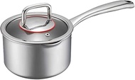 Milk Pot Supplementary Food Pot 304 Stainless Steel Non-Stick Pot Household Small Pot Instant Noodle Pot Small Skillet heatproof Kitchen pots and Pans (Color : Silver, Size : 18cm) (Silver 18cm)