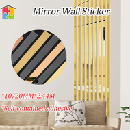 【SG】Decorative Strip Wall Sticker Self-Adhesive Mirror Tiles  TV Background Wall Ceiling Removable Decals Stickers Wall Frames Wallpaper Border Waist Line