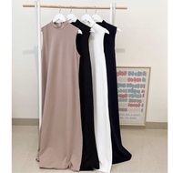 INNER DRESS WANITA / INNER LONG DRESS SPAN TANPA LENGAN / INNER DRESS CRINKLE SCUBA PREMIUM LONG DRE