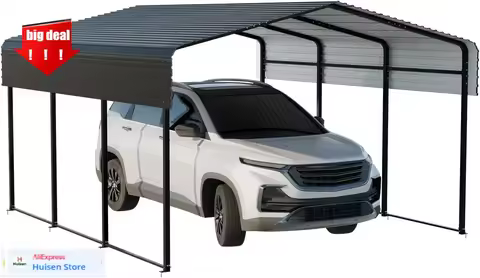 Durable Metal Carport 10 * 15 FT With Enhanced Base Heavy Duty Garage With Galvanized Steel Roof Mul