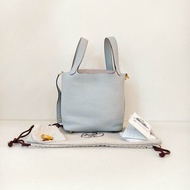 Hermes 愛馬仕 菜籃子picotin 18 菜籃子 聖杯藍 Z刻 2021年 一把鎖頭一把鑰匙