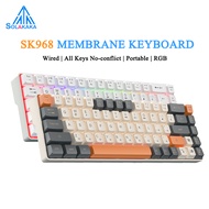 SOLAKAKA SK968 68 Key RGB Membrane Keyboard Rainbow Light Type-C Wired Mini Gaming Keyboard For PC L