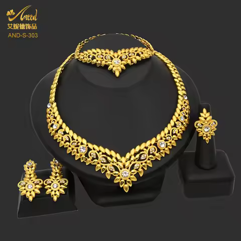 Women Irregular Diamond-Studded 4-Piece Set Wedding 24K Gold AU999 - Bridal set, unique irregular di