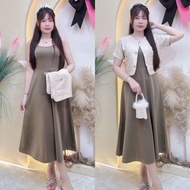 Sét Đầm Dây kèm áo khoác Bigsize Nữ 60kg đến 95kg