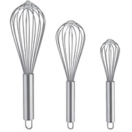 Whisks for Cooking, 3 Pack Stainless Steel Whisk for Blending, Whisking, Beating and Stirring, Enhan