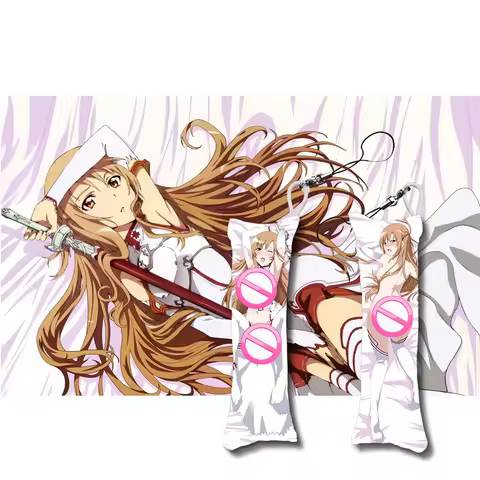 Sword Art Online Anime Keychain Mini Dakimakura Pillow Pendants Custom Key Chain Phone Strap