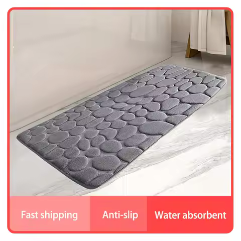 Large Size Bathroom Floor Mat Non-slip Absorbent Bathroom Rug Long Strip Bathtub Floor Mat Home Deco