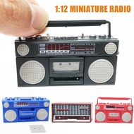 1/12 Scale Miniature Retro Tape-recorder Dollhouse Radio Toy Model Vintage