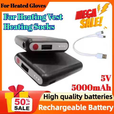 5V 5000mAh Heated Gloves Battery Power Bank Rechargeable Battery for Heating Vest Heating Socks Wint