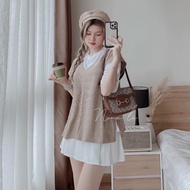 [Voucher 50k Freeship Max 0 đồng toàn quốc] Set 3 món Hàn Quốc áo thun cổ tròn chân váy tuyết mưa xế