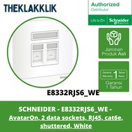 SCHNEIDER - E8332RJS6_WE - AvatarOn, 2 data sockets, RJ45, cat6e shuttered, White