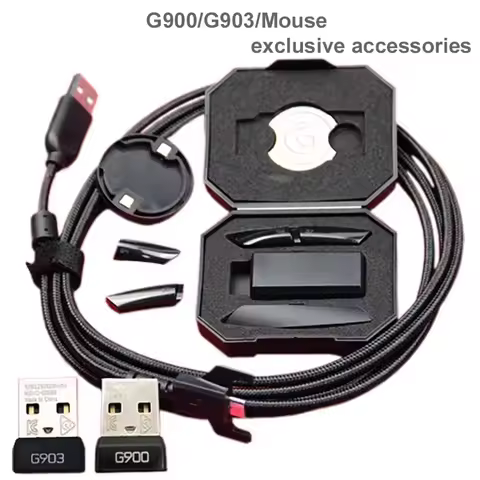 Original Accessories for G903/G403/G900 Mouse:Weights Receiver,Side Key,Charge Cable,Foot stickers,U