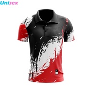 Baju Malaysia Team Sukan Lelaki Berkolar Loose Casual Short Sleeves T Shirt