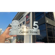 Cartoon 卡通 House Number Plate Stainless Steel/Rumah Nombor Plat