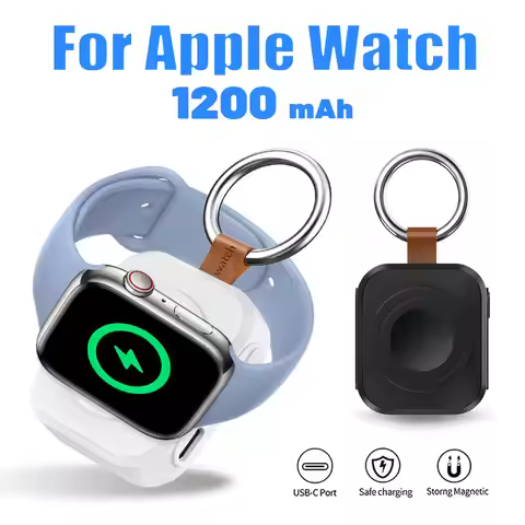 Portable Magnetic Watch Wireless Fast Charger For Apple Watch Series 10 9 8 7 6 5 SE Type C Charger 