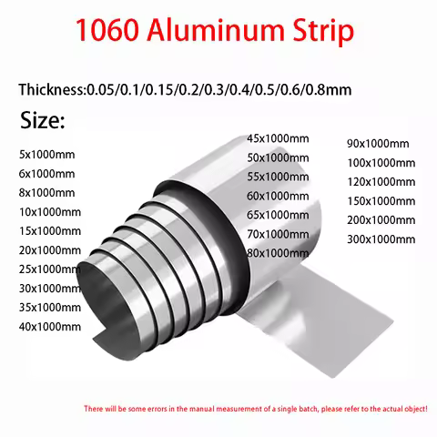 1M Length 1060 Aluminum Strip Thick 0.05/0.1/0.15/0.2/0.3/0.4/0.5/0.6/0.8 mm Aluminum Foil Thin Shee