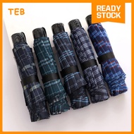 QSTAR Classic Checkered Foldable Umbrella – 10K Sun & Rain Protection | Payung Lipat Mudah Bawa / Pa