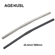 AGEKUSL Bike Handlebar Handle Bar Titanium Ti Flat Bar 25.4 580mm For Brompton Pike Birdy Folding Bi
