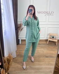 SETELAN KEMEJA CRINKLE AIRFLOW PREMIUM ONE SET KEKINIAN - HANA SET CRINKLE AIRFLOW PREMIUM IMPORT -