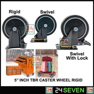 Heavy Duty 5" 125mm TBR Caster Wheel Rigid / Caster Wheel Swivel / Caster Wheel Swivel With Brake Lo