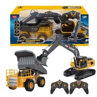 รถบังคับ HUINA 13556 1/24 9CH RC Engineering Truck 2-IN-1 Excavator & Dump Truck