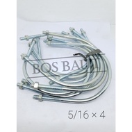 Galvanized U - U Bolt 5/16" x 4"