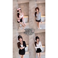 Ready Stock Same Day Shipment 1519 Texture Casual Jacket+Cute+Short Skirt DOLIA DINA OOTD S/S egg Su