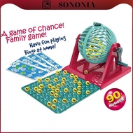 [SONONIA] Bingo Game Set, Bingo Lottery Game, Traditional Bingo Machine Toy Bingo Set for Festivals,