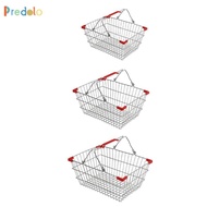 [Predolo] Shopping Basket Grocery Basket Metal Multifunction with Handle Storage Basket for Fruits C