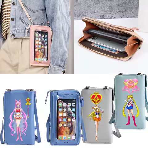 Sailor Moon Tsukino Usagi Touchable Phone Bag Anime Female Diagonal Cross Multi functional Single Sh