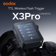 Godox X3Pro C/N/s/f/o TTL ไร้สายแฟลชทริกเกอร์ชัตเตอร์หน้าจอสัมผัสขนาด2.4นิ้วควบคุมด้วยบลูทูธ & แอปแบ