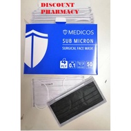 MEDICOS 4PLY SURGICAL FACE MASK-50PCS/BOX- BLACK **LIMITED