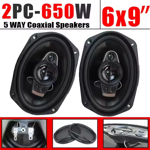 1 Pair 6x9 Inch (2X650W) 1300W Coaxial Speakers 5 Way Full Range Car High Fidelity Truck Car Door Au