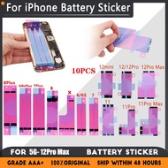 10Pcs Battery Adhesive Sticker for iPhone 7 7 Plus 8 8 Plus X XR XS XSMax 12Pro 11 Pro Max 12 MIni 5