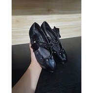 shoopen shiny black shoes 21cm