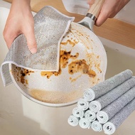 Rust Removal Cleaning Cloth Kitchen Magic Dishwashing Towel Metal Steel Wire Cleaning Rag Microwave 