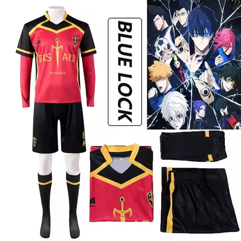 Anime Blue Lock Isagi Yoichi Cosplay Costume Red Shirts Wig Bastard Munchen Ness Kaiser Kurona Cospl