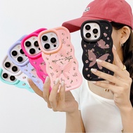 Macaron wavy butterfly flowers phone case for Samsung Galaxy A51 A52 A52S A53 5G A54 A55 A73 Samsung